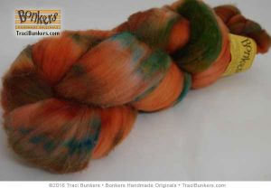 TraciBunkers.com - Superwash Merino SPinning Fiber in Velvet Mango Tango TraciBunkers.com - Superwash Merino SPinning Fiber in Velvet Mango Tango