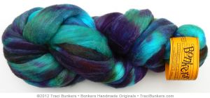 TraciBunkers.com - Hand-dyed Silk 'n Merino Spinning Fiber: Dragonfly
